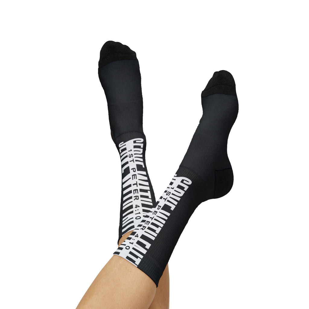Serve With Faith 1 Peter 4:10 Socks