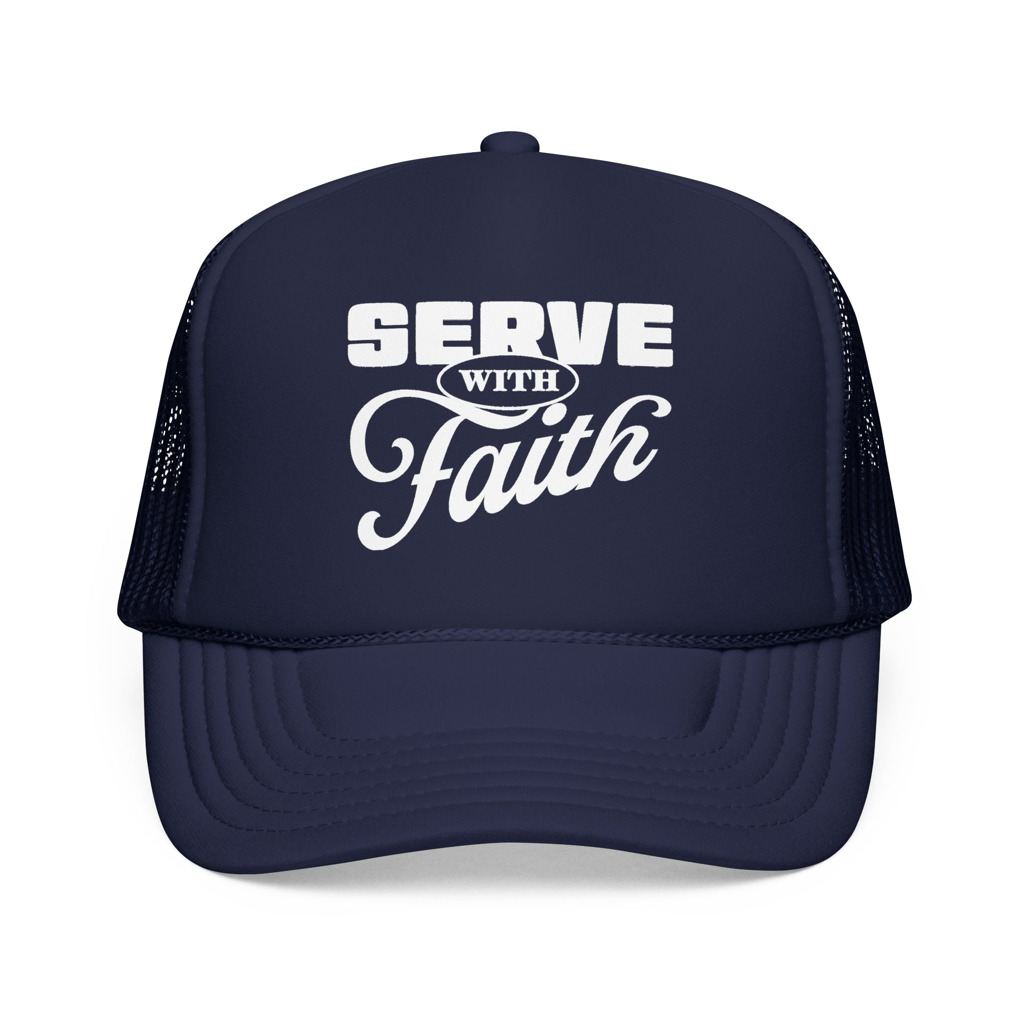 Serve With Faith Cursive Trucker Hat