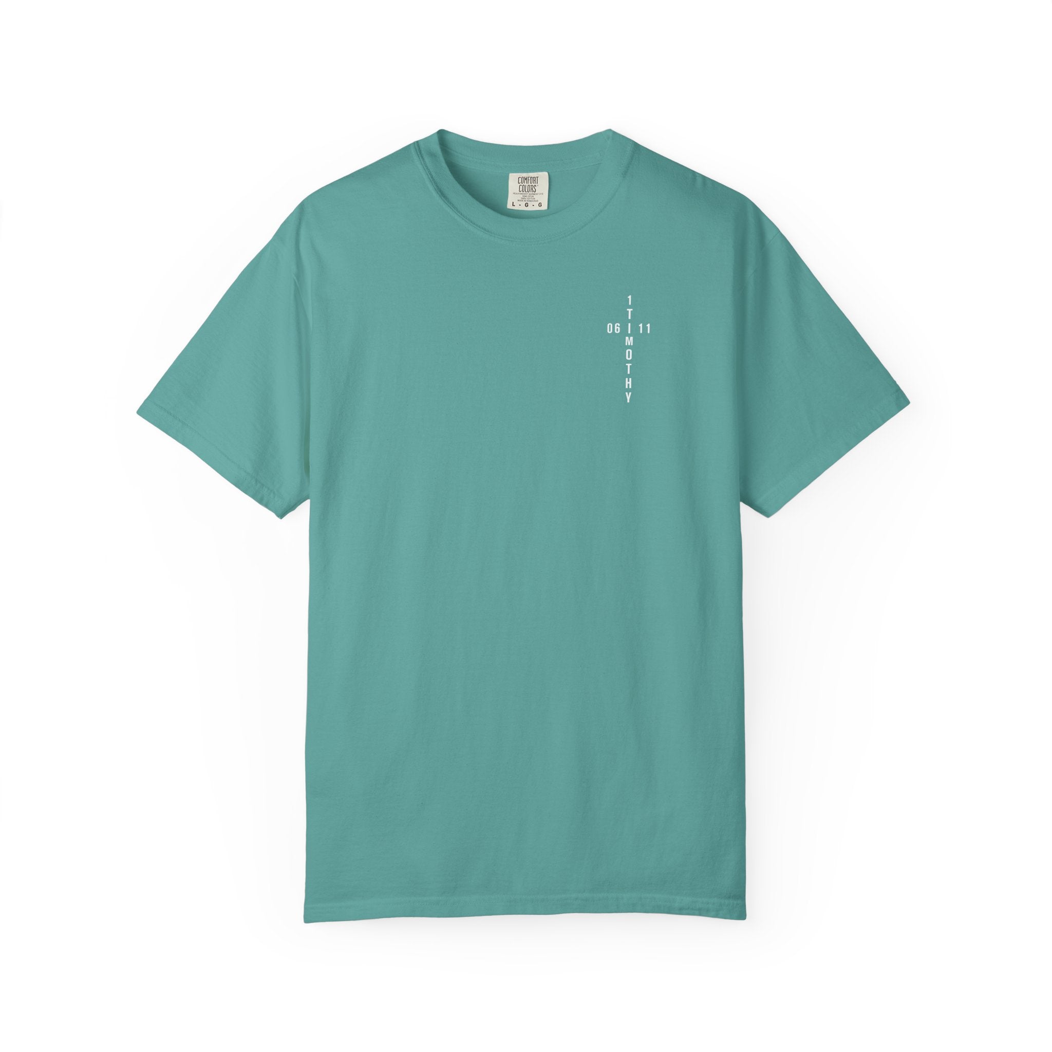 1 Timothy 6:11 Cross T-Shirt — Pursue Righteousness Christian Tee