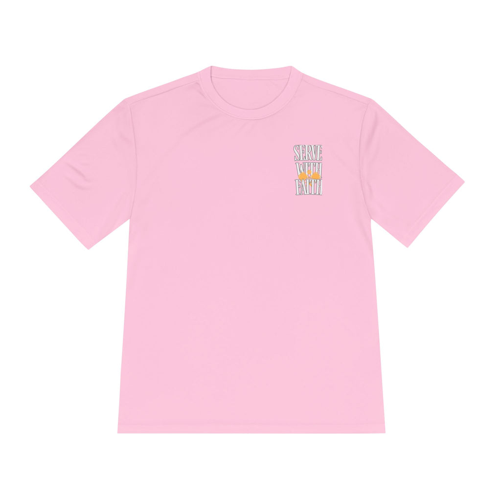 Serve with Faith Pickleball Tee — 1 Peter 4:10 Athletic Shirt