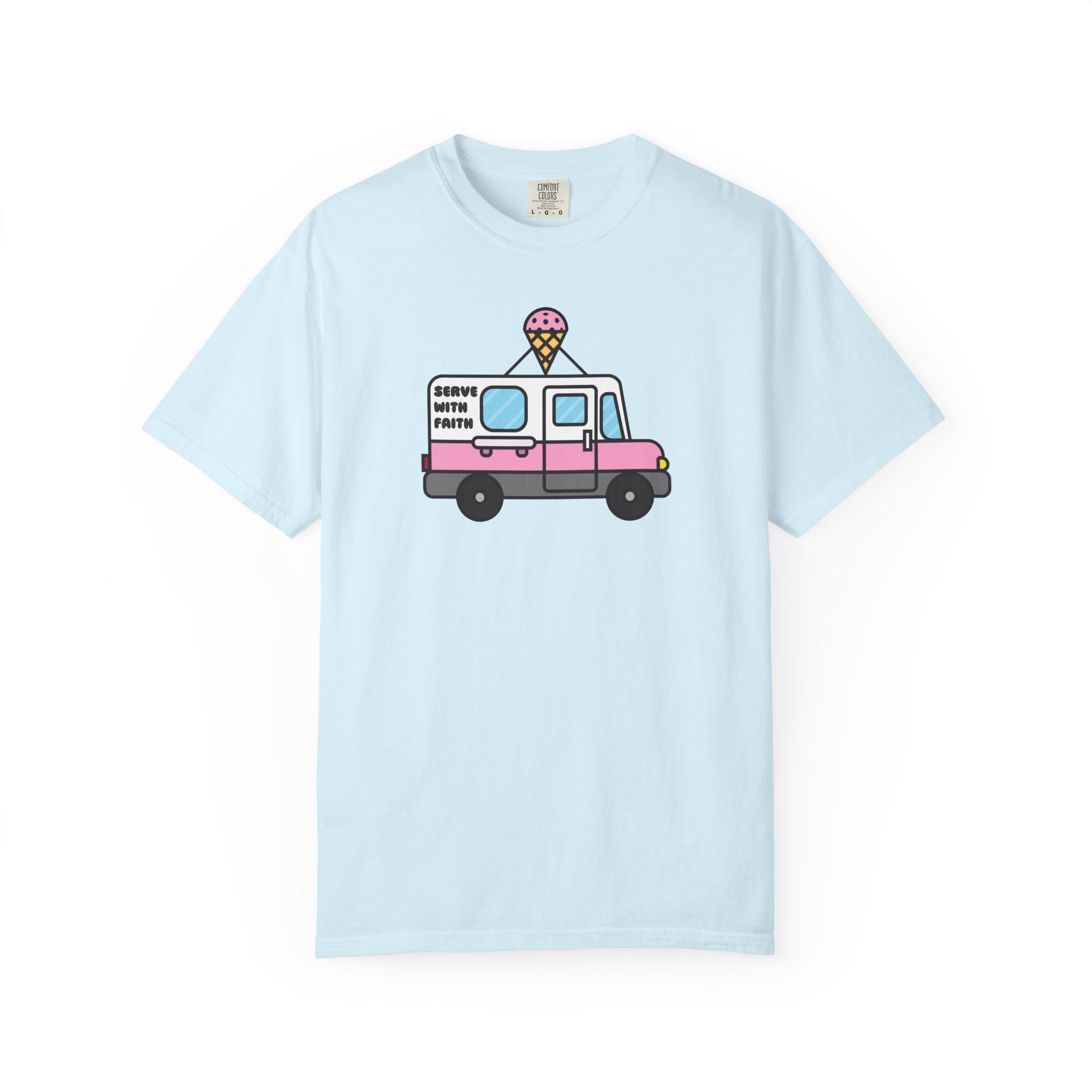 Serve With Faith Ice Cream Truck Pickleball T-Shirt