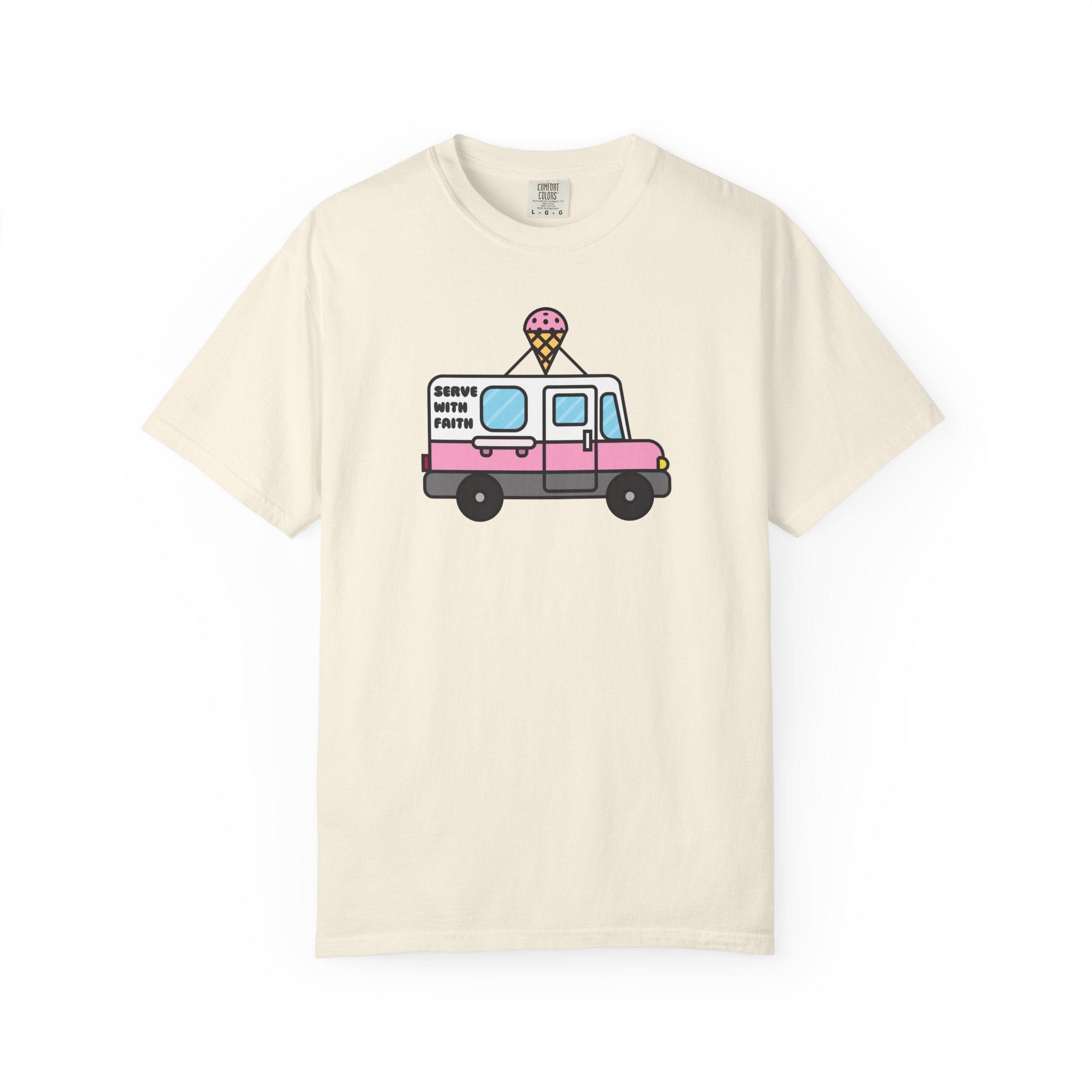 Serve With Faith Ice Cream Truck Pickleball T-Shirt