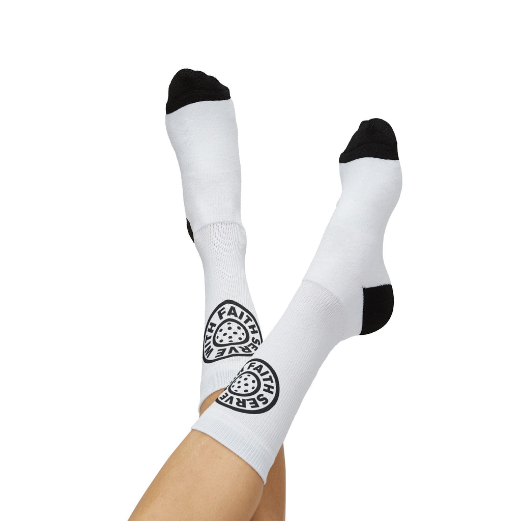 Pickleball Socks — "Serve With Faith" Logo